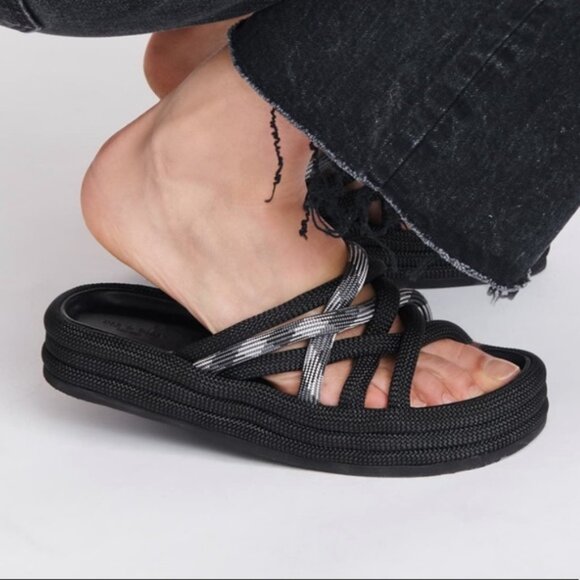 Rag & Bone Kris Rope Sandals Black (Size 38 / US 8) - Picture 2 of 13